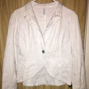 Foxy jeans white embroidery jacket